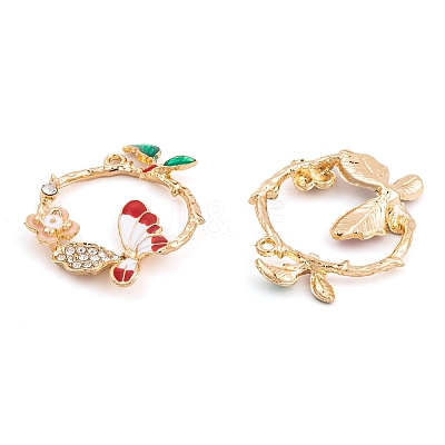 Rack Plating Alloy Enamel Pendants FIND-A040-04KCG-01-1