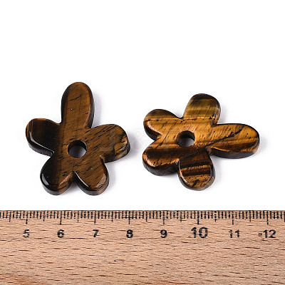 Natural Tiger Eye Pendants G-T142-44G-1