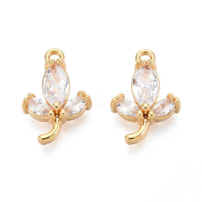 Brass Micro Pave Cubic Zirconia Pendants KK-N263-66G-1
