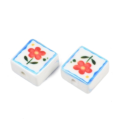 Printed Handmade Porcelain Beads PORC-G016-04B-1