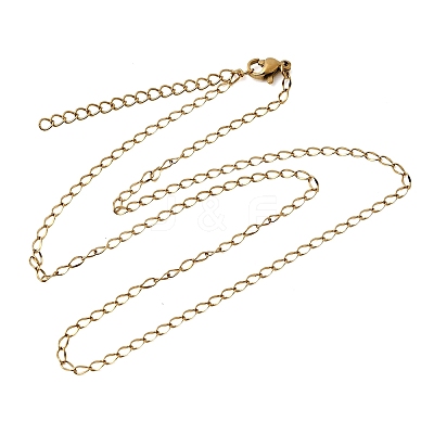 2MM Women's 304 Stainless Steel Twisted Chain Necklaces NJEW-A067-02G-1