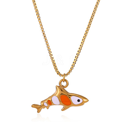 Ocean 304 Stainless Steel Enamel Pendant Necklaces WG71C62-01-1