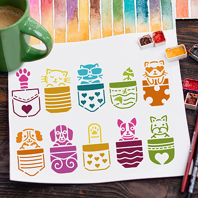 Plastic Drawing Painting Stencils Templates DIY-WH0396-575-1