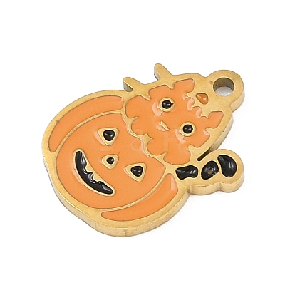 Halloween 304 Stainless Steel Enamel Pendants LS-FIND-I068-01G-05-1