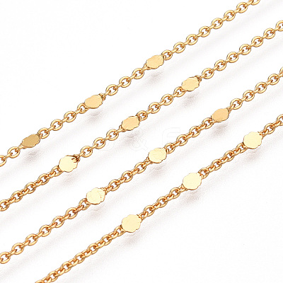 Brass Flat Round Link Chains CHC-TAC0009-03G-1