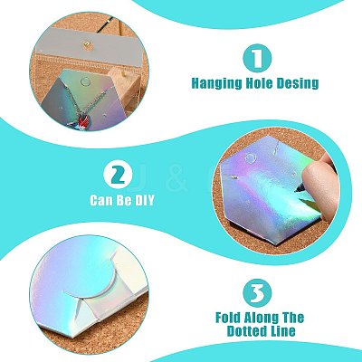 40Pcs Paper Jewelry Display Cards CDIS-FS0001-32D-1