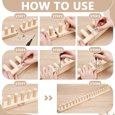 Wooden Knitting Loom Frame KNIT-WH0007-003B-1