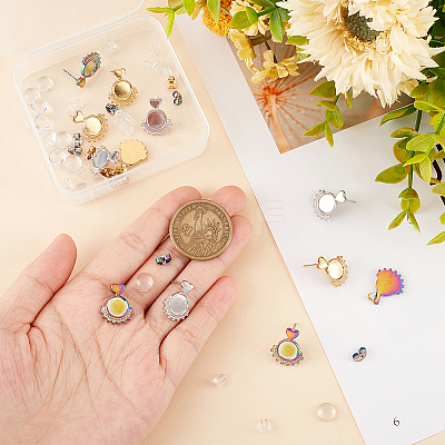 DIY Blank Dome Earring Making Kits DIY-UN0004-43-1