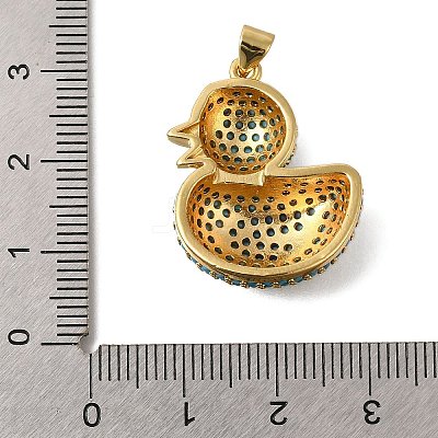 Rack Plating Brass Micro Pave Cubic Zirconia Pendants ZIRC-F142-01G-01-1