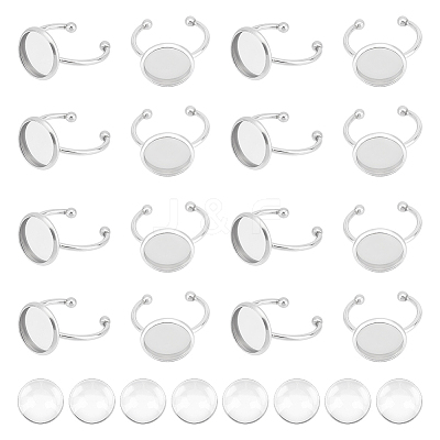 DIY Blank Dome Finger Ring Making Kit DIY-UN0004-18B-1
