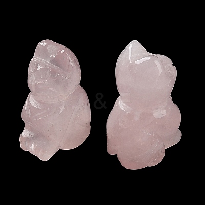 Natural Rose Quartz Carved Healing Figurines G-B062-04E-1