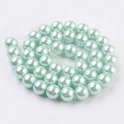 Eco-Friendly Dyed Glass Pearl Round Beads Strands HY-A002-10mm-RB034N-1
