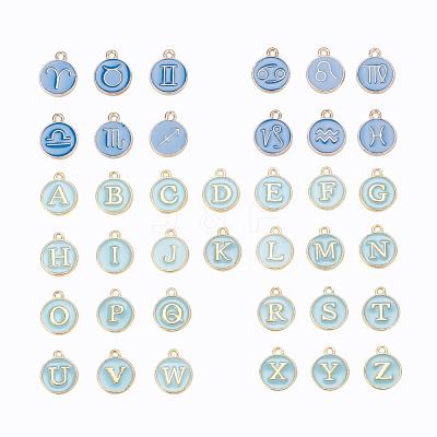2 Sets 2 Styles Golden Plated Alloy Enamel Charms ENAM-YW0001-28C-1