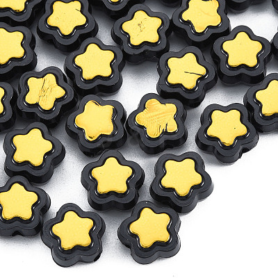 Plating Opaque Acrylic Beads OACR-N136-01A-1