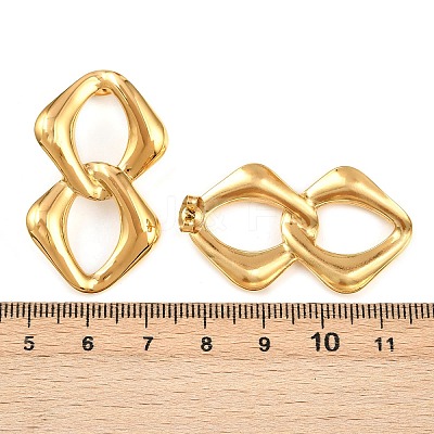 304 Stainless Steel Rectangle Stud Earrings EJEW-I320-14G-1