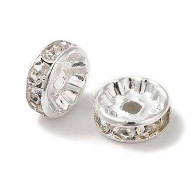 Brass Rhinestone Spacer Beads RB-A014-Z10mm-01S-NF-1