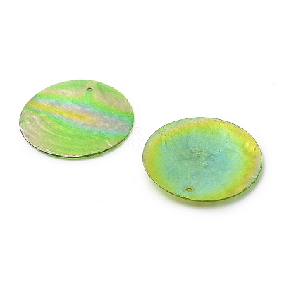 Spray Painted Natural Capiz Shell Pendants SSHEL-Z002-01A-1
