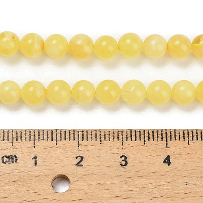 Natural Beeswax Beads Strands G-Z100-A01-6mm-1