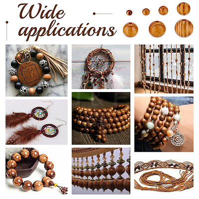 700Pcs 7 Styles Round Natural Wood Beads WOOD-OC0003-67-1