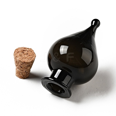Teardrop Glass Cork Bottles Ornament AJEW-A039-01I-1