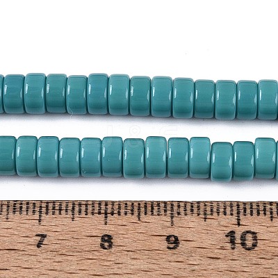 Opaque Solid Color Glass Beads Strands GLAA-N026-3x6mm-16-1