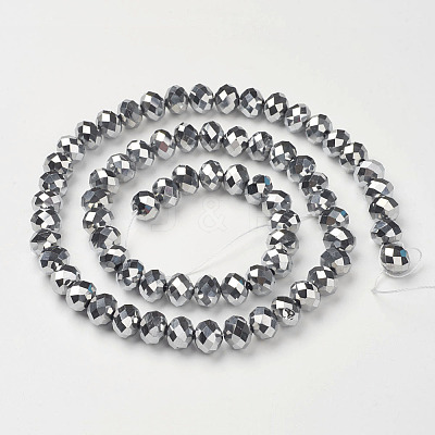 Electroplate Glass Beads Strands X-GR7X10MMY-S-1