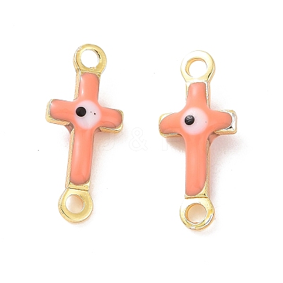 Brass Enamel Connector Charms KK-J302-08G-04-1