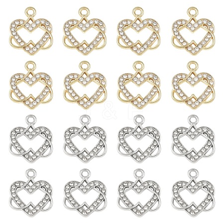 20Pcs 2 Colors Alloy Rhinestone Pendants FIND-YW0011-37-1