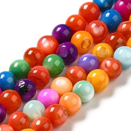 Dyed Natural Freshwater Shell Beads Strands SHEL-G014-05D-01-1