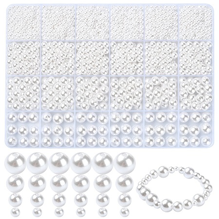 4 Styles ABS Plastic Imitation Pearl Beads KY-YW0001-72C-1