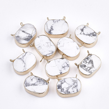 Electroplate Natural Howlite Pendants G-S344-34-1