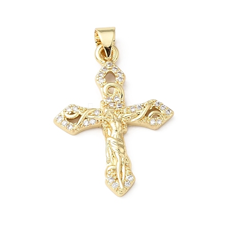 Easter Brass Micro Pave Clear Cubic Zirconia Pendants KK-E799-05G-G-1