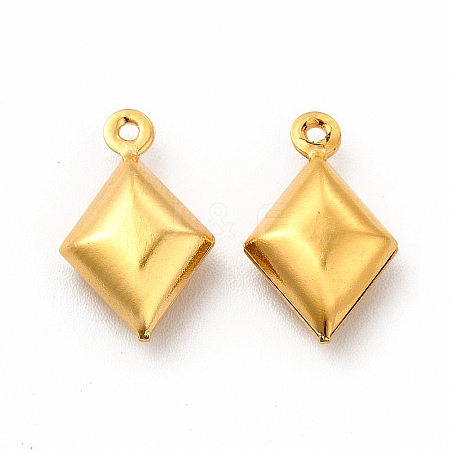 304 Stainless Steel Rhombus Charms STAS-C057-03G-1