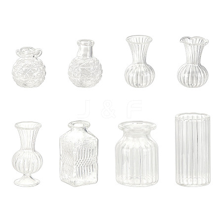 GOMAKERER 8Pcs 8 Styles Glass Vase AJEW-GO0001-74-1