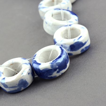 Handmade Porcelain Beads X-PORC-R043-02F-1