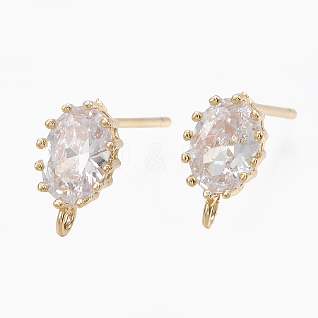 Brass Stud Earring Findings LS-X-KK-S348-117-1