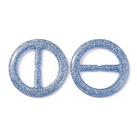 Flat Round Resin Buckle Clasps CRES-WH0013-15C-1