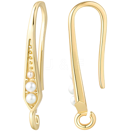 10 Pairs Rack Plating Brass Earring Hooks EJEW-BBC0002-26-1
