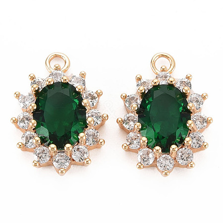 Brass Micro Pave Cubic Zirconia Charms KK-N232-300A-1