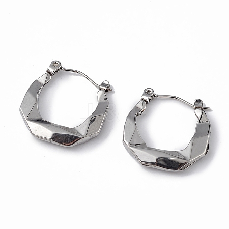 Non-Tarnish 304 Stainless Steel Twist Round Hoop Earrings for Women EJEW-I284-06P-1
