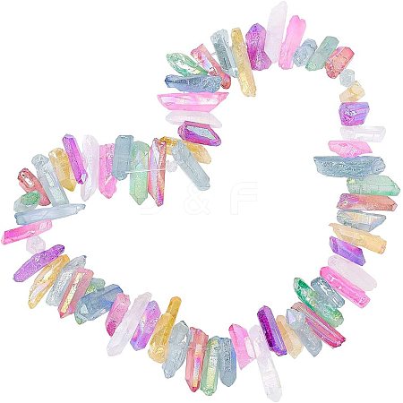 Electroplated Natural Quartz Crystal Beads Strands G-GA0001-24-1