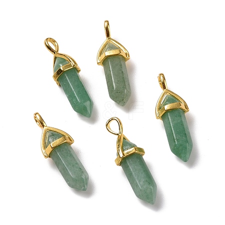 Natural Green Aventurine Pointed Pendants G-K329-37G-1