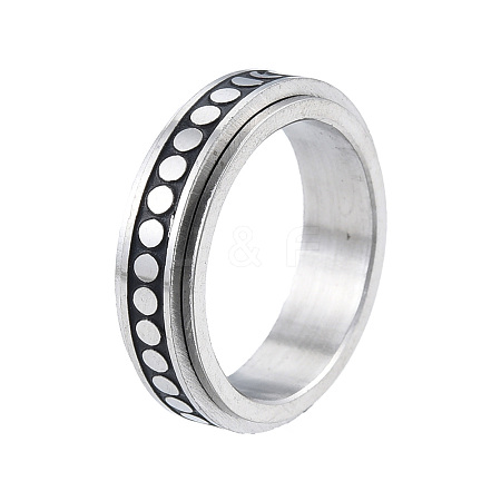 Non-Tarnish 201 Stainless Steel Moon Phase Rotating Finger Ring RJEW-N043-29-1