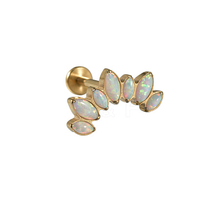 G23 Titanium with Synthetic Opal Threadless Labrets WG006A0-04-1