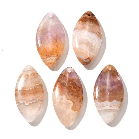 Natural Amethyst Lace Agate Pendants G-A244-08G-1