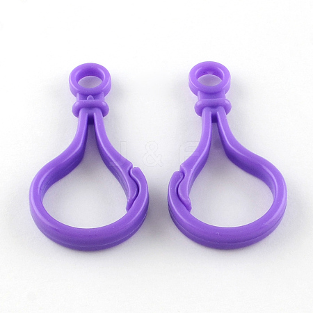Opaque Solid Color Bulb Shaped Plastic Push Gate Snap Keychain Clasp Findings KY-R006-12-1