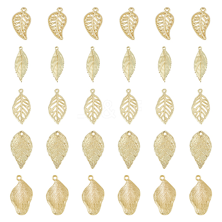 50Pcs 5 Styles Rack Plating Alloy Pendants FIND-DC0002-89-1