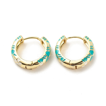 Flower Enamel Hoop Earrings LS-EJEW-G290-03G-E-1