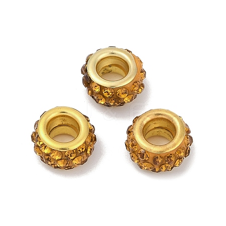 Alloy Rhinestone Clay Pave Beads ALRI-D300-04G-14-1