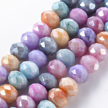 Opaque Baking Painted Glass Beads Strands X-EGLA-N006-010A-B09-1